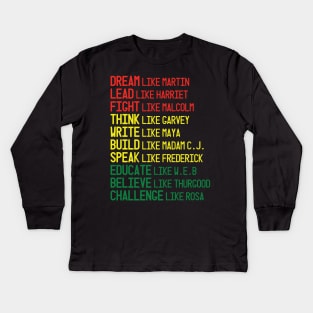 Black Heroes, Civil Rights Leaders, Black Lives Matter, I Can't Breathe Kids Long Sleeve T-Shirt